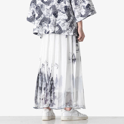 Tenue complète avec jupe kimono japonaise et haut assorti