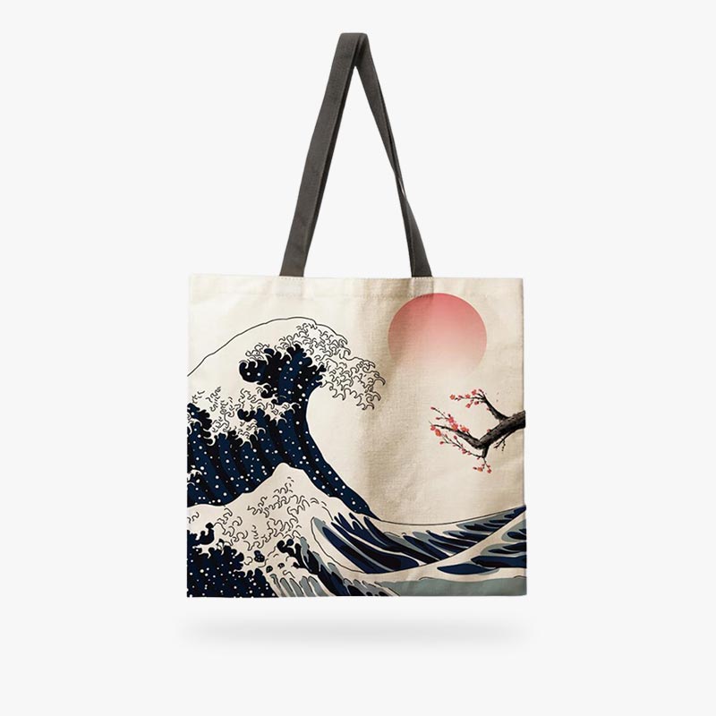 Tote bag japonais motif la Grande Vague de Kanagawa
