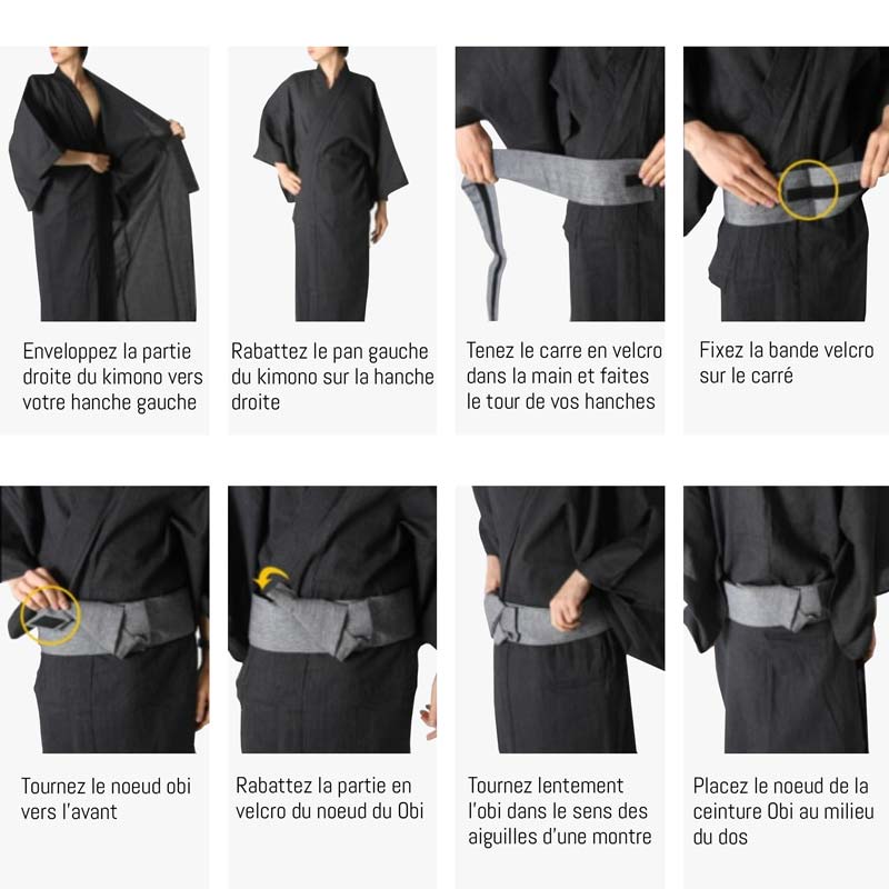 Kimono Obi Ceinture Coton Homme - Ceinture Traditionnelle Japonaise Pour Yukata, 400x10 Cm