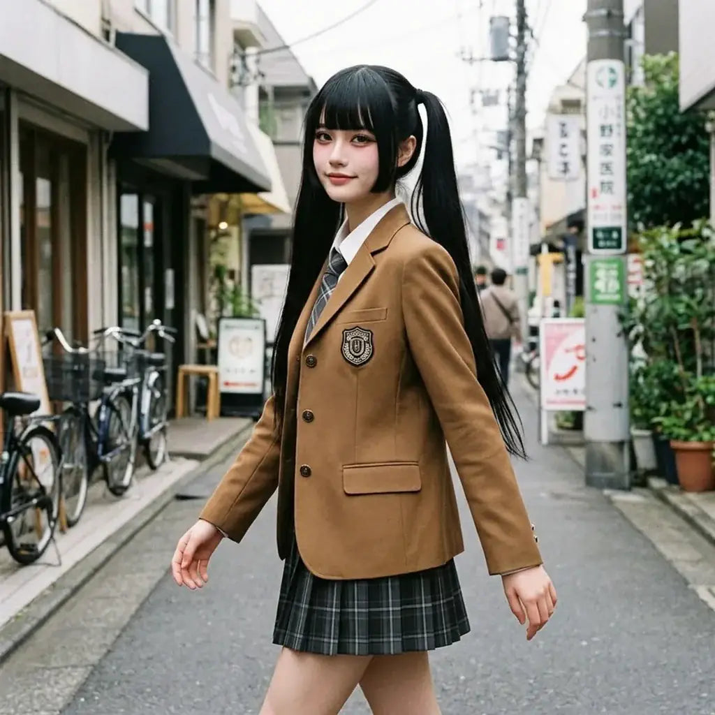 Uniforme Cosplay Japonais porté par un homme dans une pièce japonaise traditionnelle, vue de face