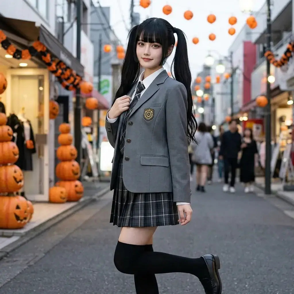 Gros plan sur le tissu et la manche du uniforme japonais scolaire