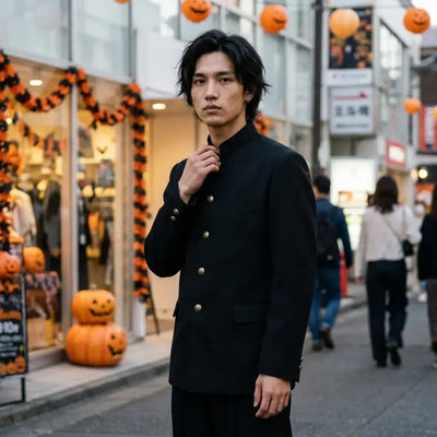 Uniforme Scolaire Japonais Homme à plat, vue de face