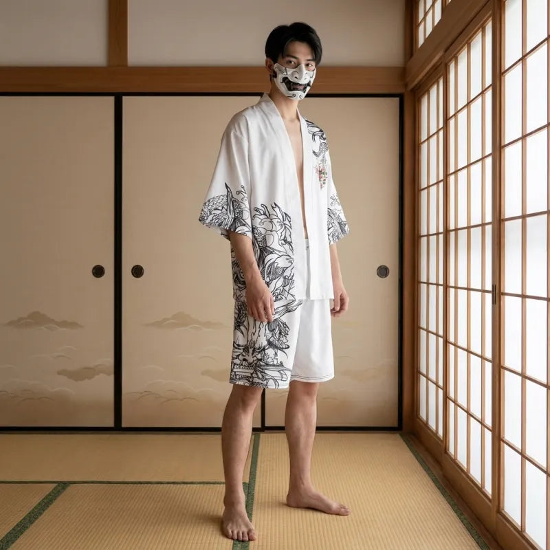 Veste haori homme motif japonais