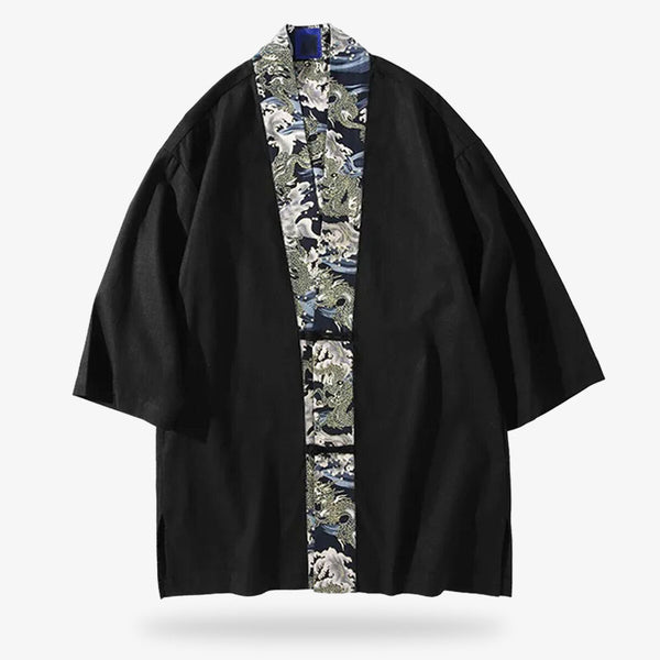 Ce kimono est un veste haori japonais avec des motifs Irezuni sur le le col