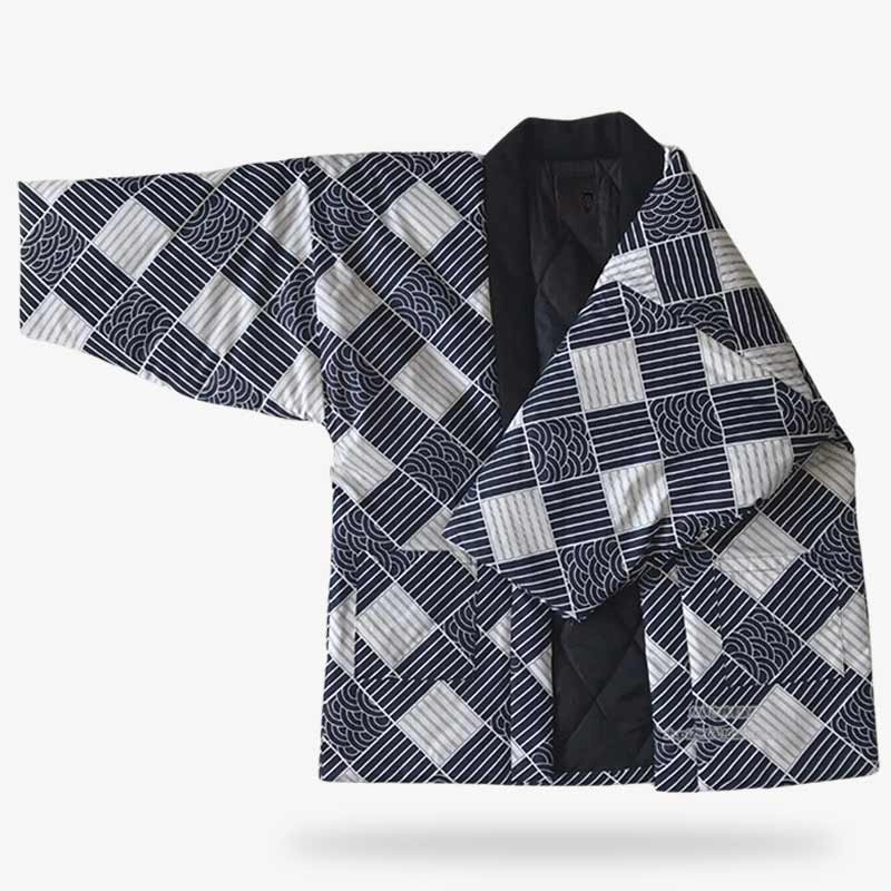 Cette veste japonaise homme Hanten est un vêtement japonais traditionnel qui s'enfile un kimono