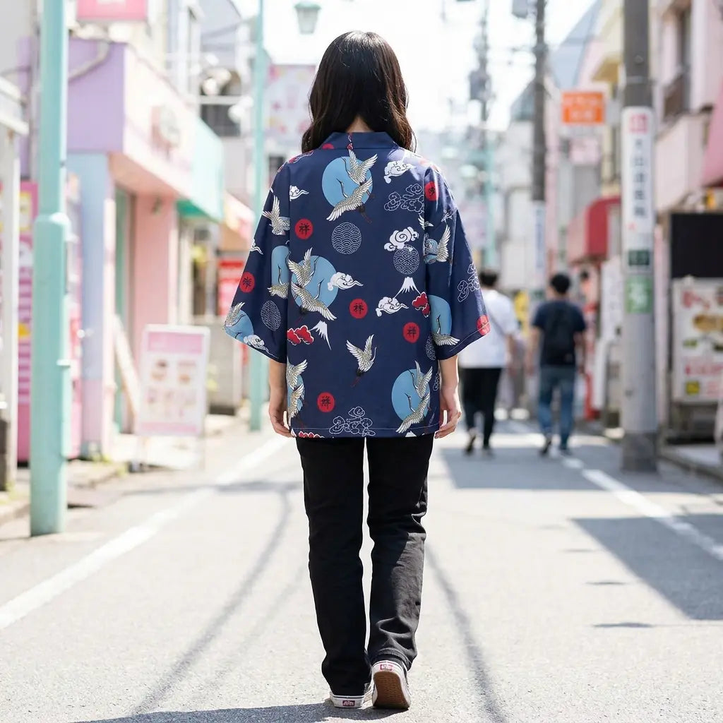 Veste Kimono Grue vue arrière