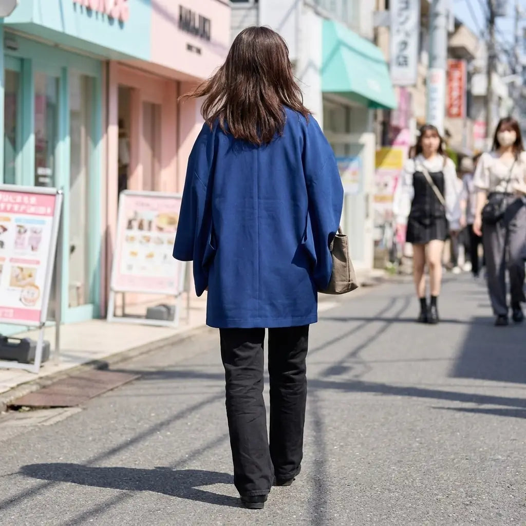 Veste Kimono Indigo Femme vue arrière