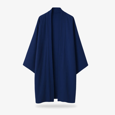 Veste kimono japonaise femme bleu marine sur fond blanc