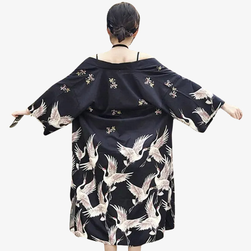 Veste kimono long boho femme coupe fluide