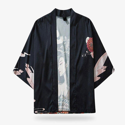 Veste kimono portrait ukiyo-e