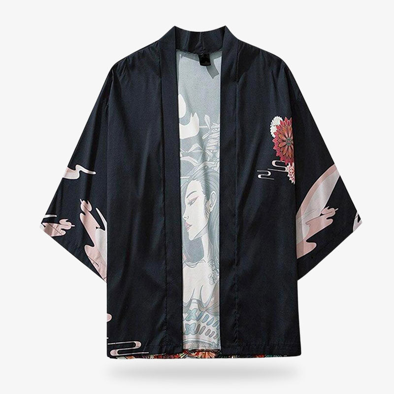 Veste kimono portrait ukiyo-e