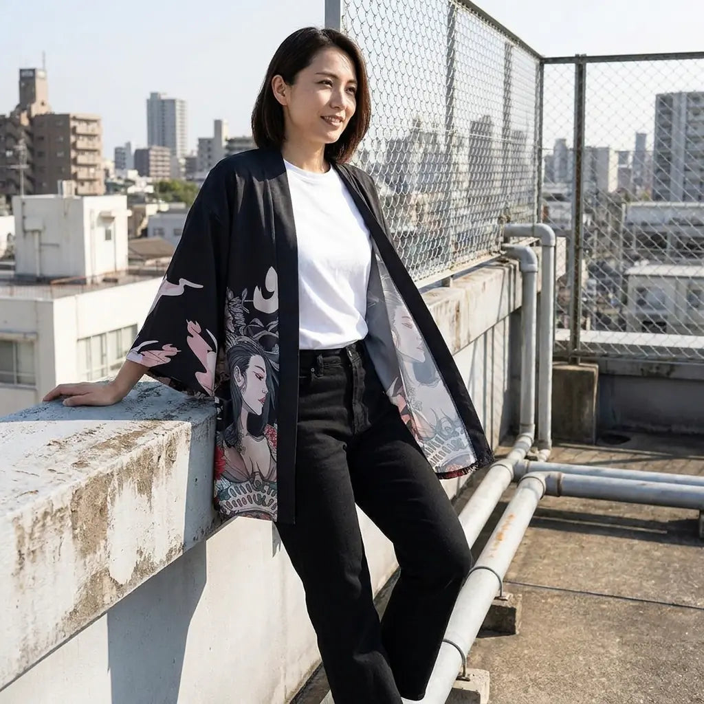 Veste Légère Kimono Femme style japonais