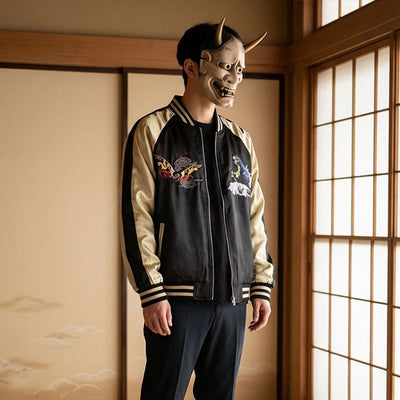 Veste souvenir japonaise avec motif de la Grande Vague de Kanagawa