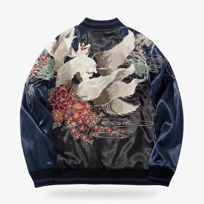 Veste souvenir japonaise en matières premium avec broderie détaillée