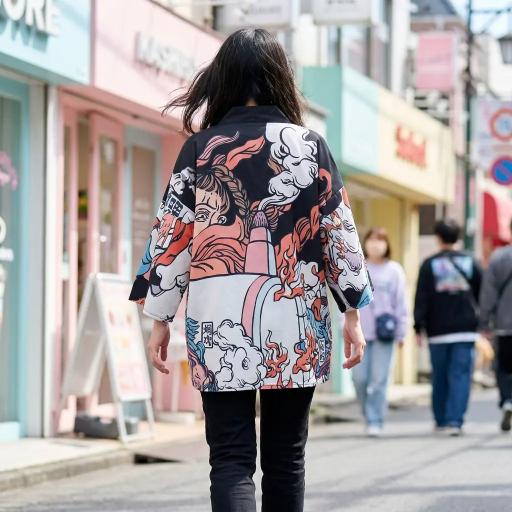 Veste Style Kimono Femme vue arrière