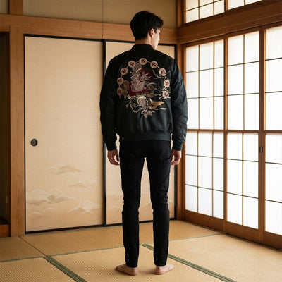 Veste sukajan motifs floraux