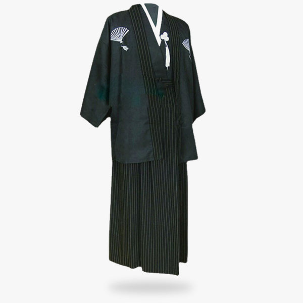 Ce vetement kimono samourai est un habit de samourai avec une veste haori et un pantalon hakama