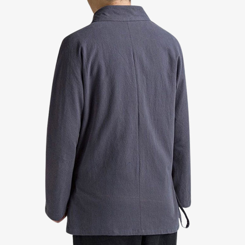 Ce vetement traditionnel japonais pour homme correspond à la partie haute d'un ensemble japonais Samue. Le kimono Samue est un uniforme japonais porté par les moine. Mais c'est aussi une tenue à la mode si vous aimez mélanger les styles vestimentaires de votre garde-robe nipponne