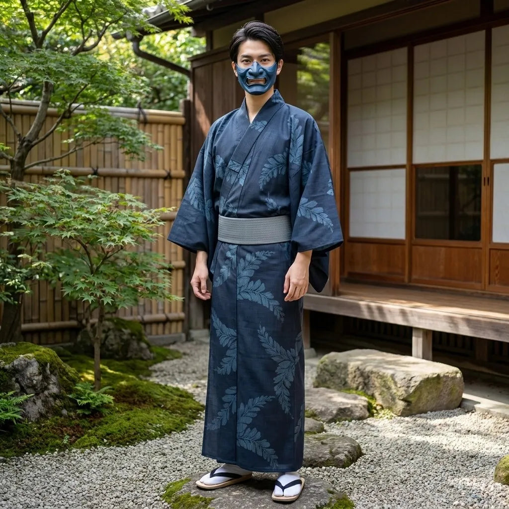Yukata Homme Bleu vue arrière