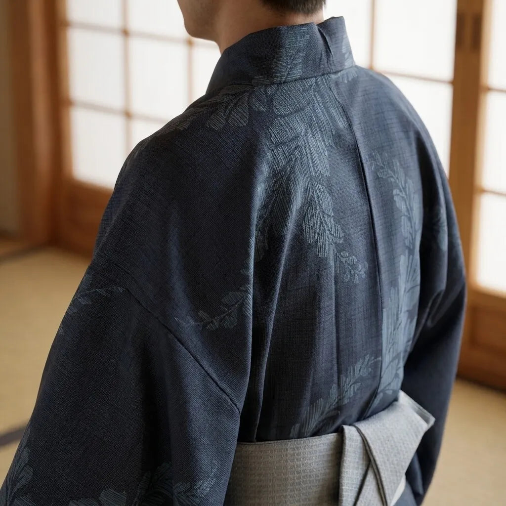 Yukata Homme Bleu vue de face