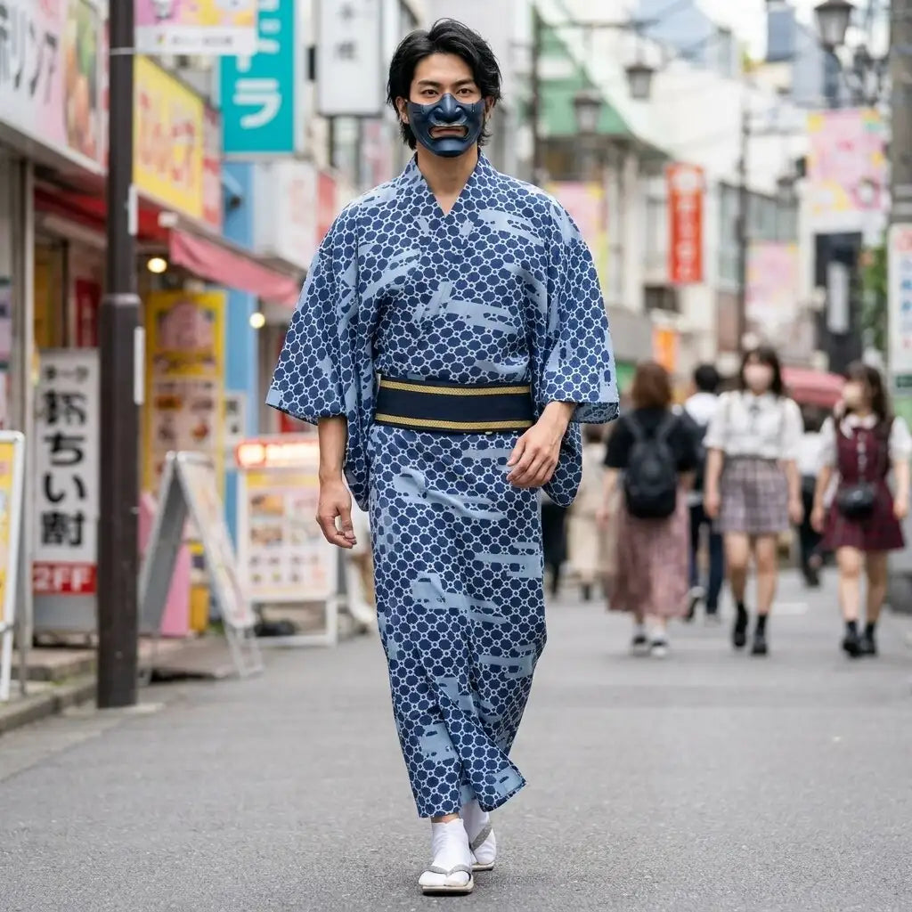 Yukata homme au tissu respirant pour l'été
