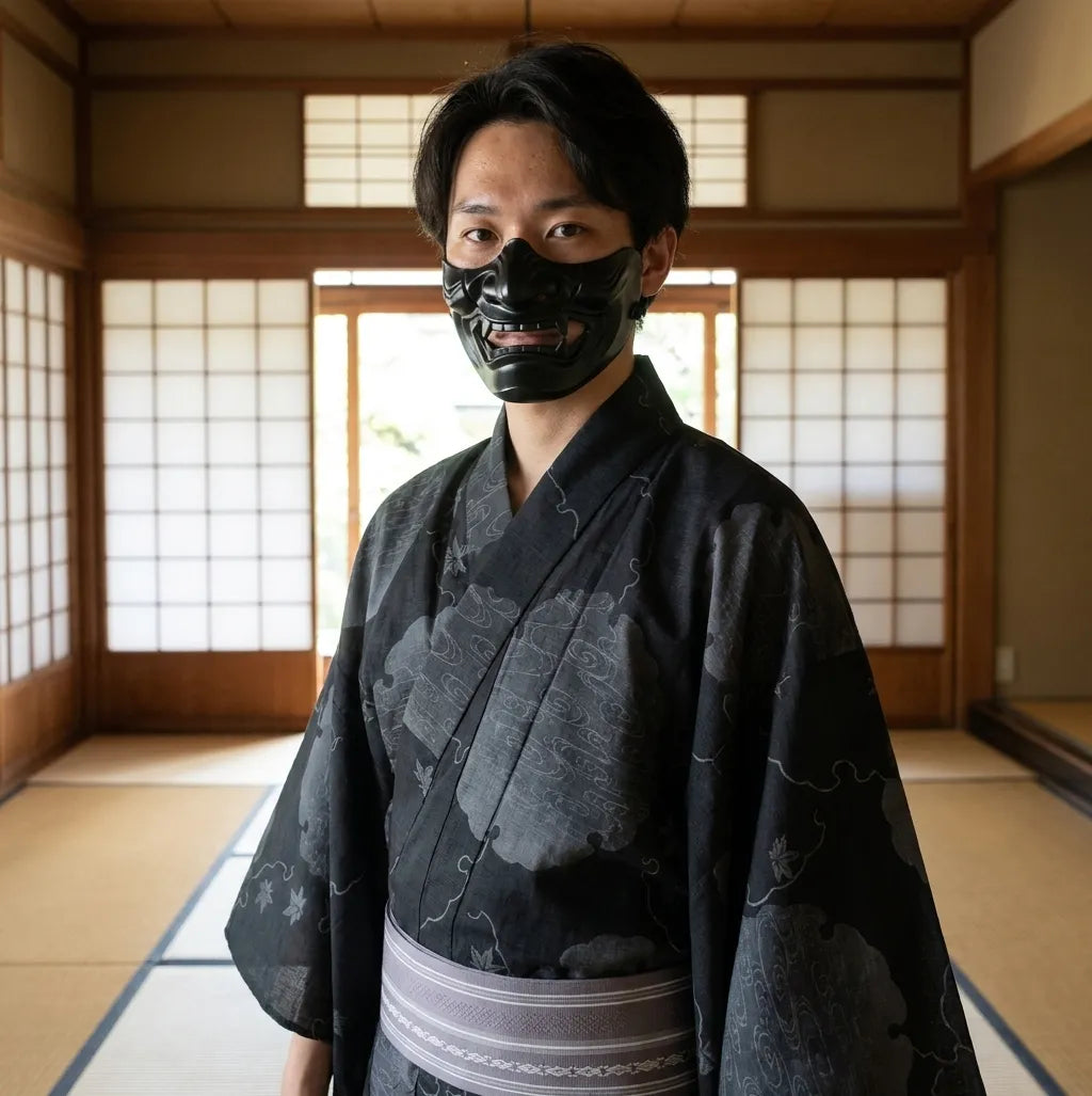 Yukata homme Yukiwa porté avec élégance