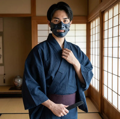 Yukata kimono homme sombre style japonais