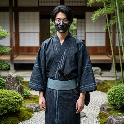 Yukata traditionnel japonais coupe ample manches larges