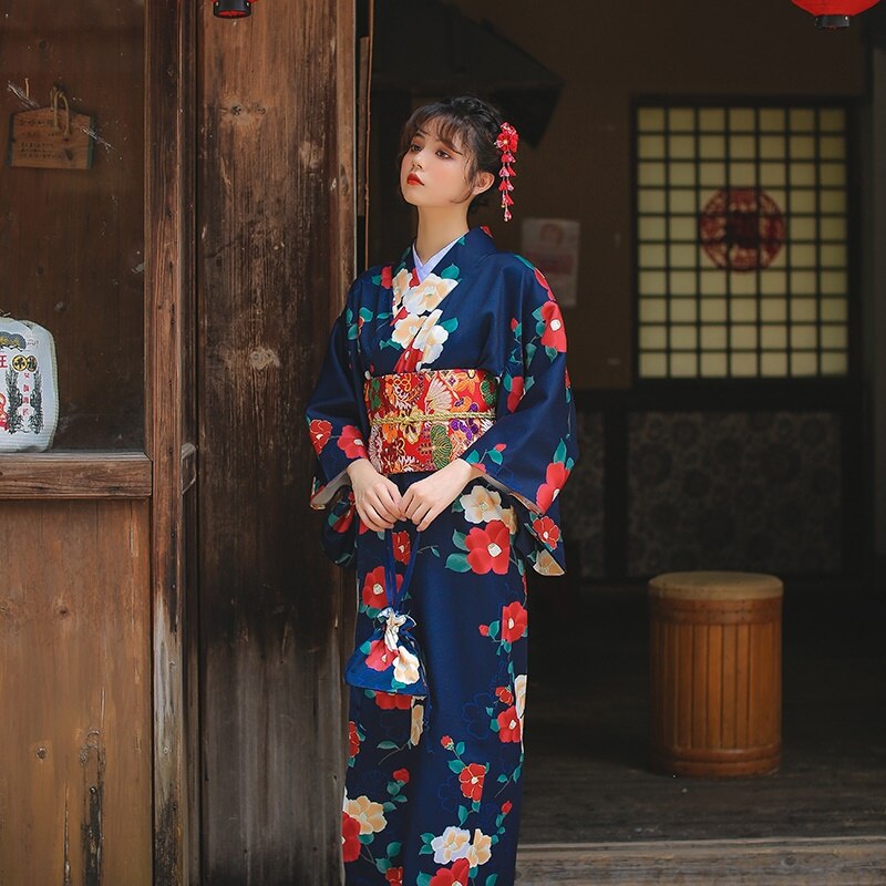 kimono japonais manche longue femme