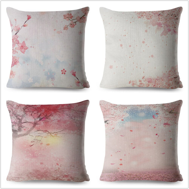 Housse Coussin Japonais<Br/ > Motif Fleuri