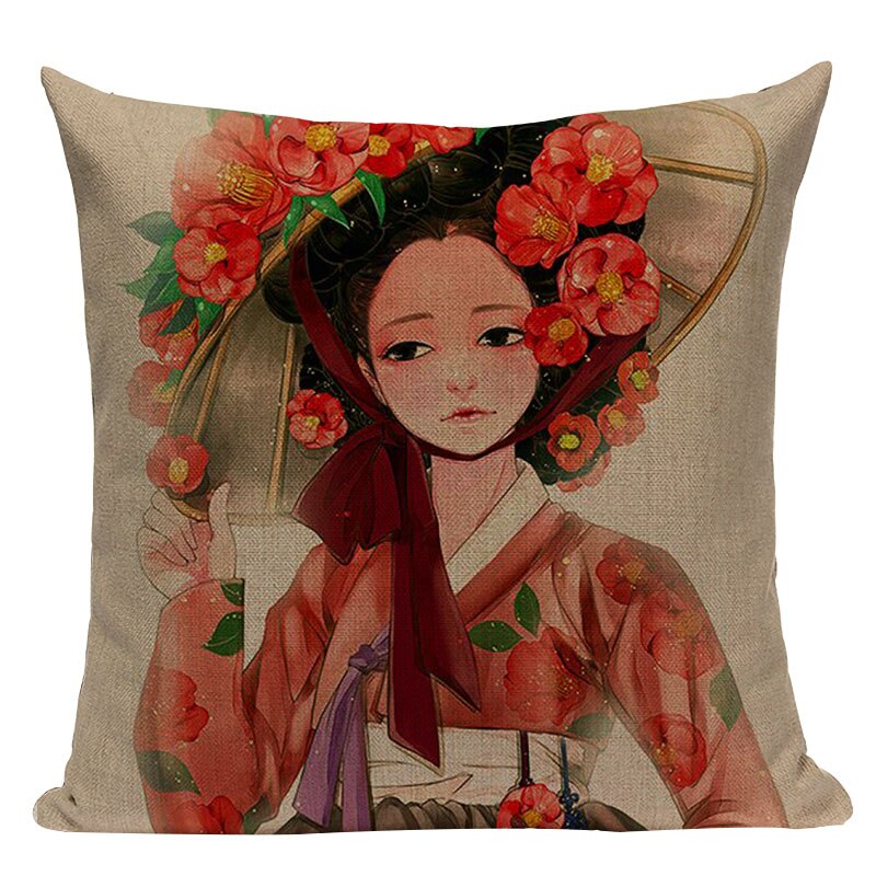 Housse De Coussin Style Japonais