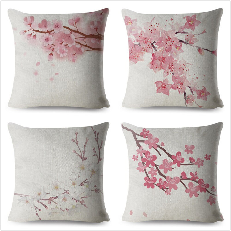 Housse Coussin Japonais<Br/ > Motif Fleuri