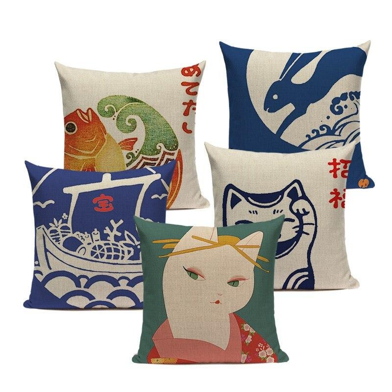 Housse Coussin Japonais Maneki