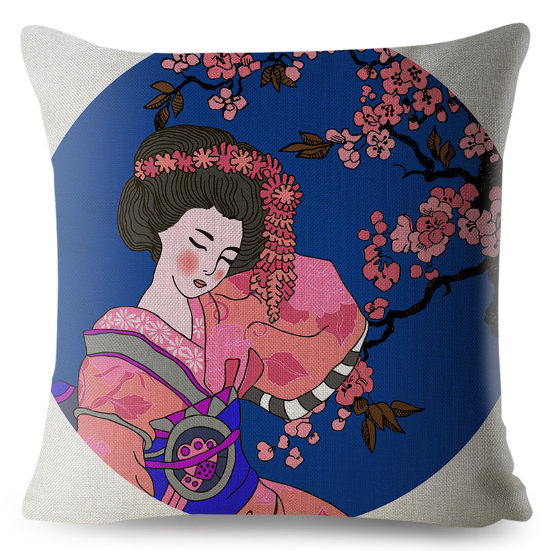 Housse Coussin Japonais Geisha Style