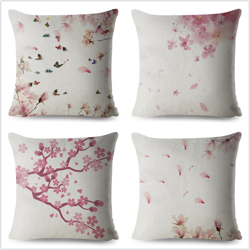 Housse Coussin Japonais<Br/ > Motif Fleuri