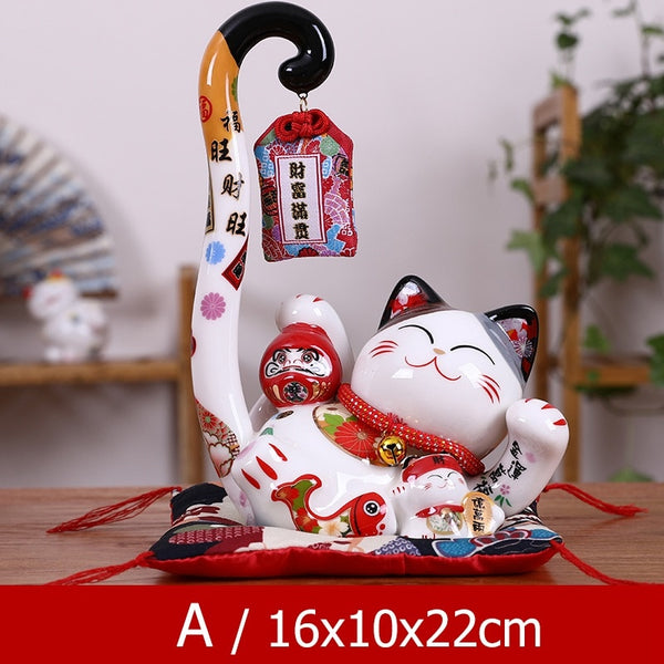 Maneki Neko Motif Carpe Koi