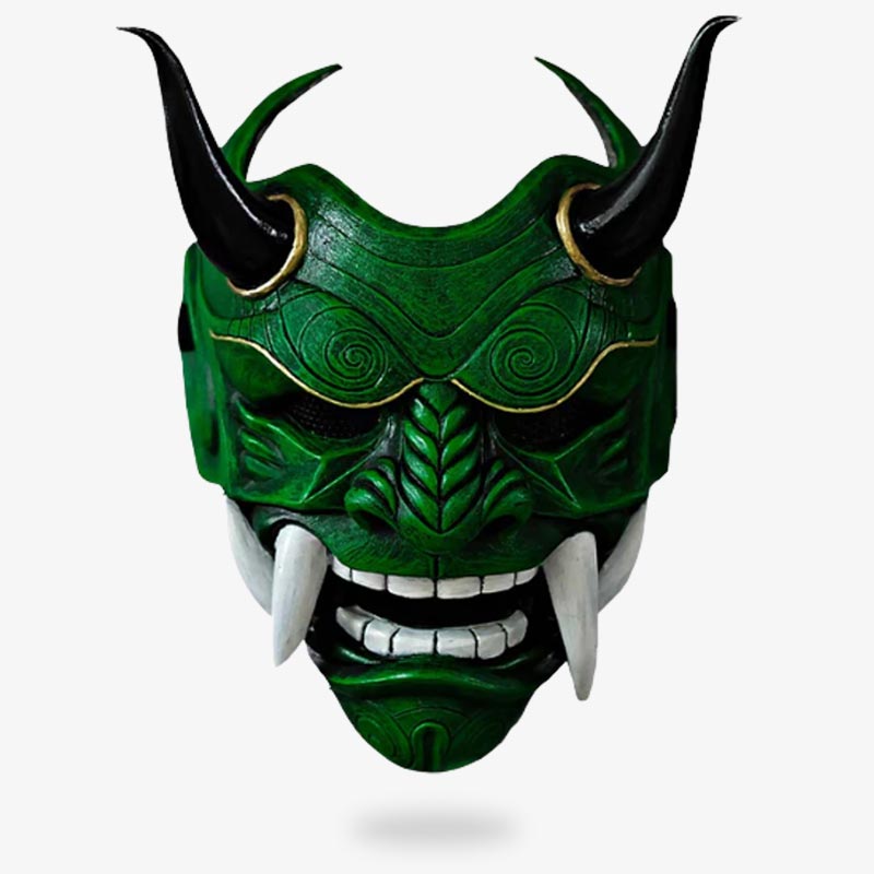 Le masque oni japonaise est le masque samouraï  du guerrier japonaise. Il représente un démon avec des cornes et des crocs