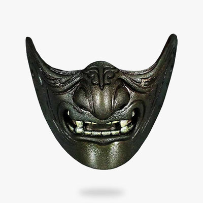 Ce masque japonais demon est un visage de démon Oni. C est un demi-masque samouraï mempo