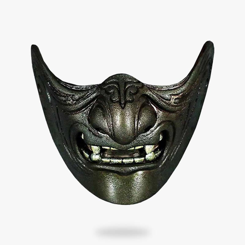 Ce masque japonais demon est un visage de démon Oni. C est un demi-masque samouraï mempo