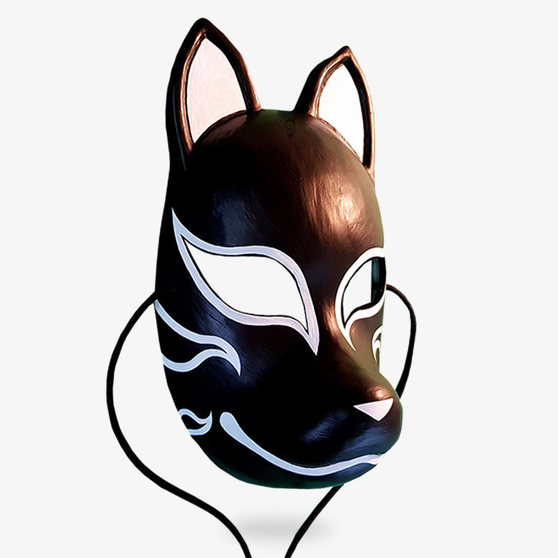 Pour un achat masque renard, voici ce masque kitsune de couleur noir