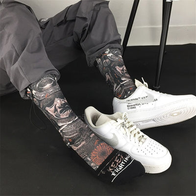 Chaussette japonaise imprimée armure de samouraï