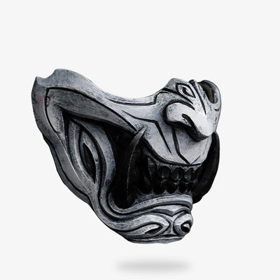 Demi masque Oni démon japonais vue de face