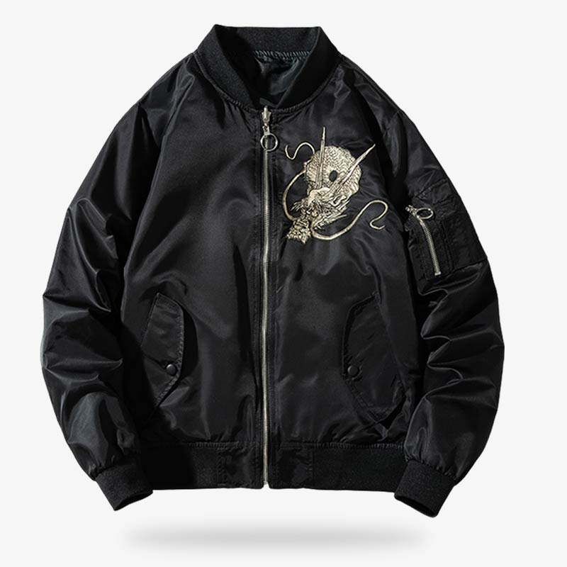 Le dragon sukajan jacket est une manteau bomber japonais qui se porte comme une veste aviateur ou un teddy baseball