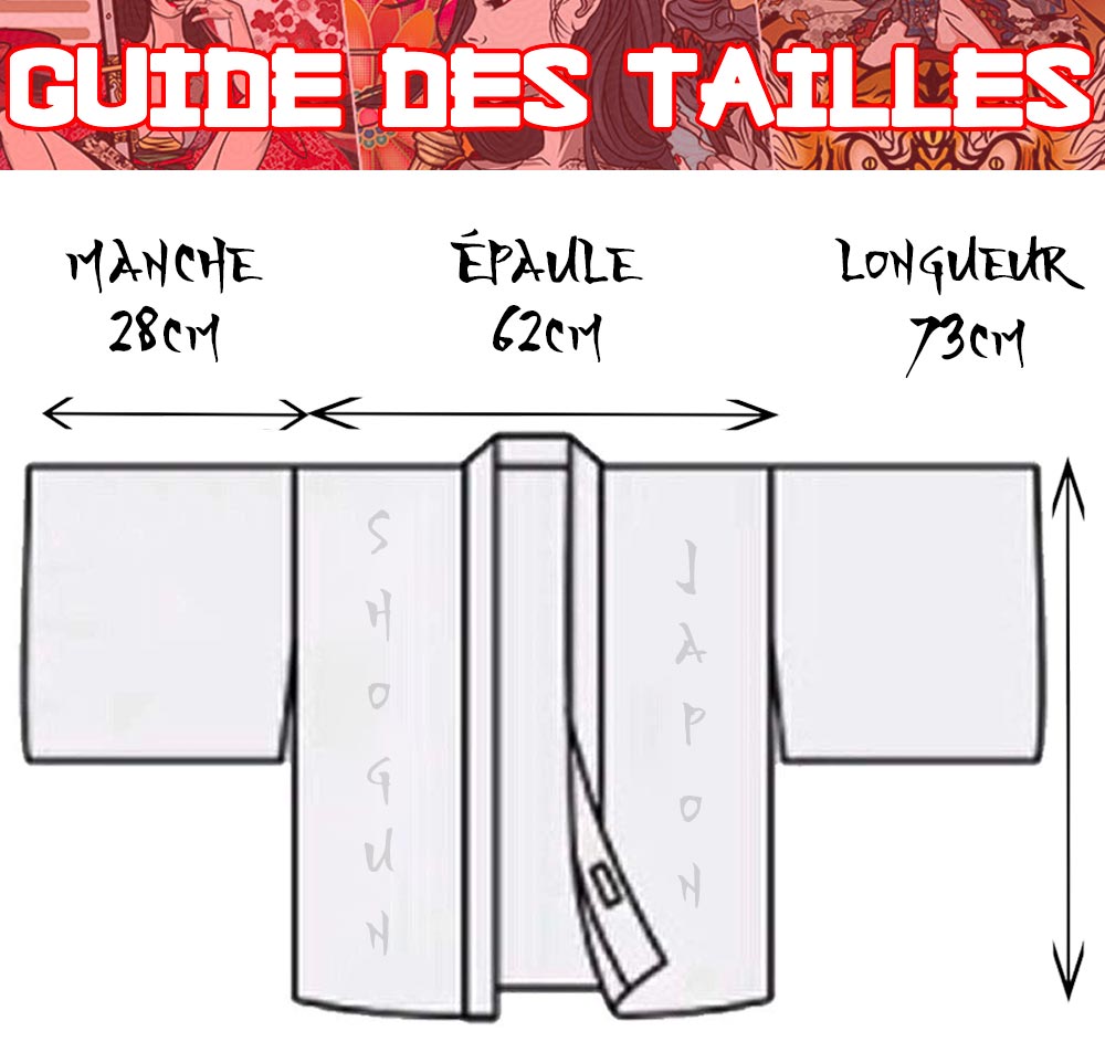 Taille veste haori femme