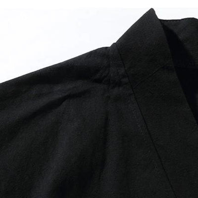 Haori homme vu de dos avec motif grue brodé