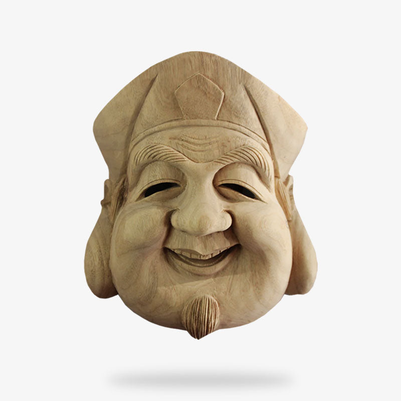 Japon masque no traditionnel d'un visage de vieil homme rieur