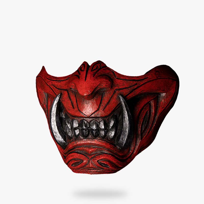 Un japon Oni masque porté par un guerrier samourai. Masque fait main par un artisan