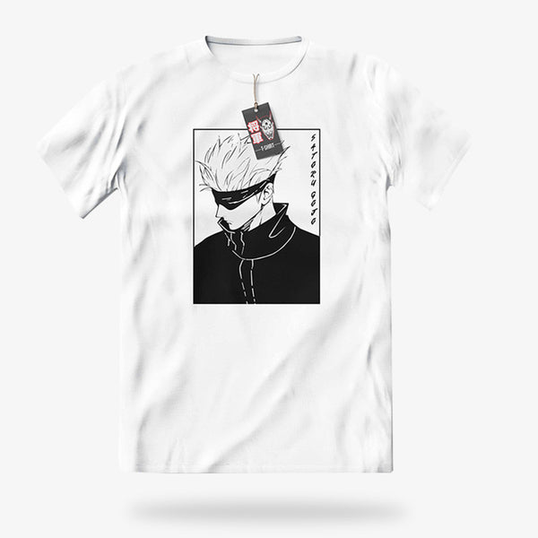 Un vêtement japonais blanc pour les fans du manga jujutsu kaisen t-shirt. Matière en coton de qualité