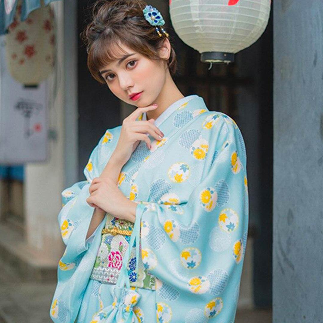 Kimono japonais femme motif yukiwa