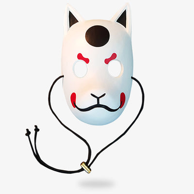 Le kitsune Japon masque est en forme de dénib renard. Masque Kyubi peint à la main